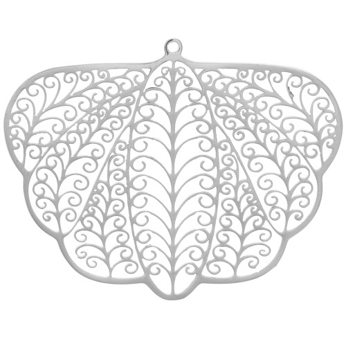 32x41mm Stainless steel 316L Butterfly effect filigree pendants x2