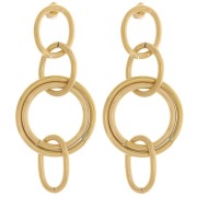 60x25mm 304L stainless steel Multi-hoop pendant earrings - Gold x2