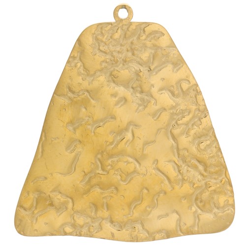 32x30mm 316L stainless steel Hammered irregular trapezoid pendants - Gold x2