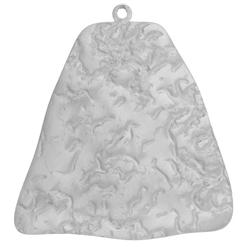 32x30mm Stainless steel 316L Hammered irregular trapezoid pendants x2