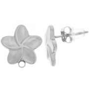 13mm 304L stainless steel Flower earstuds x2
