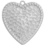27x26mm 304L stainless steel Pendants hammered hearts x2