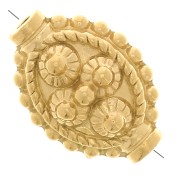 10x14mm St. steel 316L Worked ethnic oval bead - Gold x1|raw }}