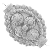 10x14mm Stainless steel 316L Worked ethnic oval bead x1|raw }}