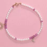 10x6mm 304L stainless steel moon charm - Zirconium oxides - Gold x1