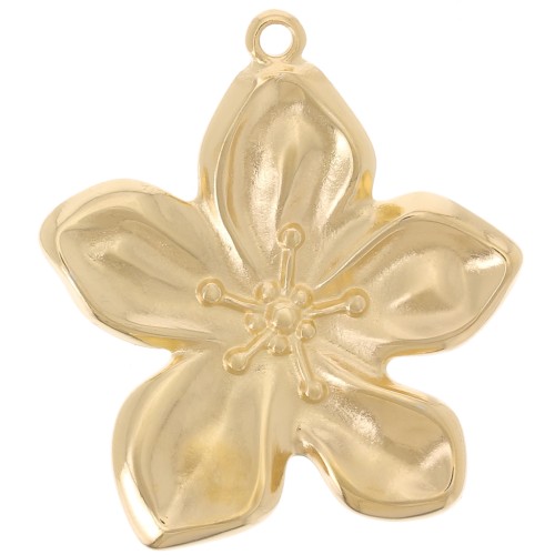 40x37mm Flower pendant - Fine Gold Plated x1