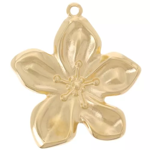 40x37mm Flower pendant - Fine Gold Plated x1