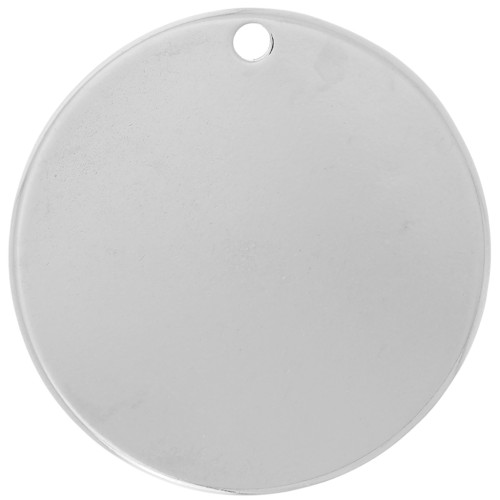 40mm Round sequin - Fine silver plating x1
