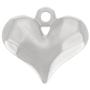 14x16mm Curved hammered heart pendant - Fine silver plating x1|raw }}