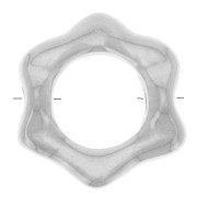 13mm Hollow flower bead - Fine silver plating x1