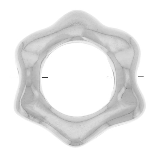 13mm Hollow flower bead - Fine silver plating x1