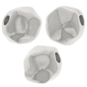 8mm Round irregular bead - Fine silver plating x1