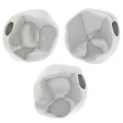 8mm Round irregular bead - Fine silver plating x1