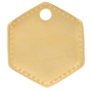 13x12mm Hexagonal charm - Fine gold plated x1