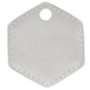 13x12mm Hexagonal charm - Fine silver plating x1|raw }}