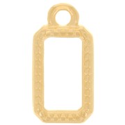 14x7mm Rectangle charm - Fine gold Plated x1|raw }}
