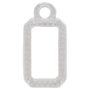14x7mm Rectangle charm - Fine silver plating x1|raw }}