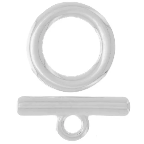 25mm T-clasp for bracelet or necklace - Silver-plated x1