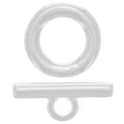 15mm T-clasp for bracelet or necklace - Silver-plated x1|raw }}