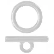 19mm T-clasp for bracelet or necklace - Silver-plated x1