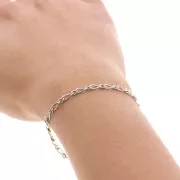 Chain flat links 3.5mm Rhodié x1m