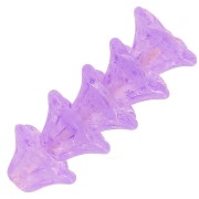 4x7mm Glass flower beads - Crystal Violet x20