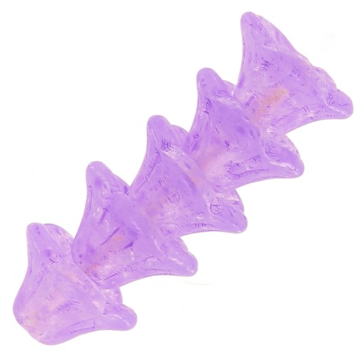 4x7mm Glass flower beads - Crystal Violet x20