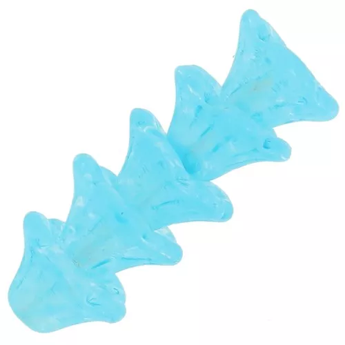 4x7mm Glass flower beads - Crystal Blue Turquoise x20