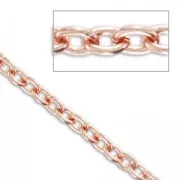 Aluminium Chain oval links 5mm Gold tone rose x1m