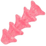4x7mm Glass flower beads - Crystal Rose Fuchsia x20|raw }}