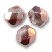 Fire Polished faceted round beads 6mm Crystal Capri Gold x25|raw }}