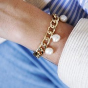 Aluminium Curbchain  9x13mm Gold tone x1m