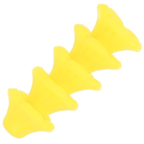 4x7mm Glass flower beads - Opaque Yellow x20