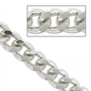 Aluminium Curbchain  9x13mm Rhodium tone x1m|raw }}