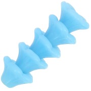 4x7mm Glass flower beads - Light Turquoise x20|raw }}