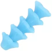 4x7mm Glass flower beads - Light Turquoise x20