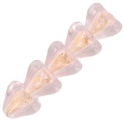 5x6mm Glass flower beads - Light Rose x10