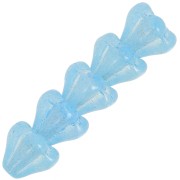 5x6mm Glass flower beads - Light Sapphire x10|raw }}