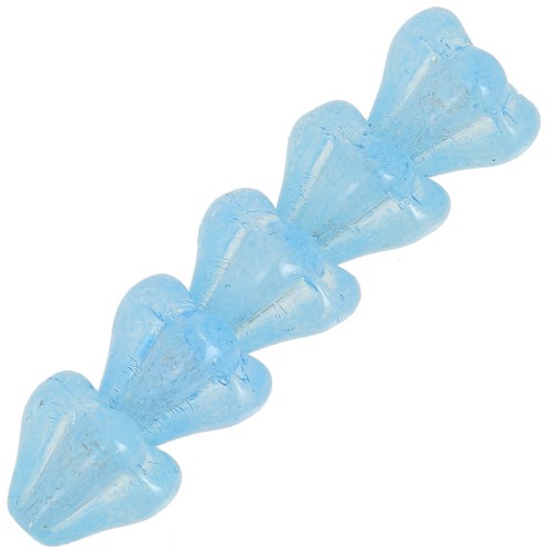 5x6mm Glass flower beads - Light Sapphire x10