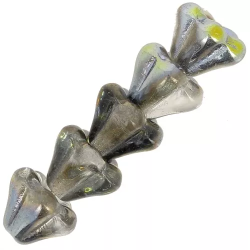 5x6mm Glass flower beads - Crystal Vitrail x10
