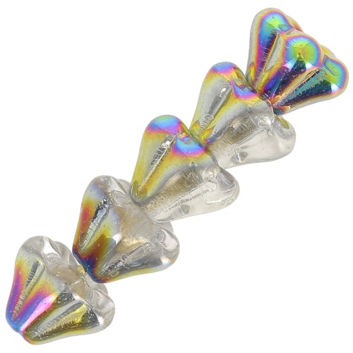 5x6mm Glass flower beads - Crystal Marea x10