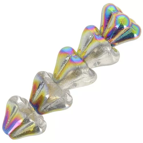 5x6mm Glass flower beads - Crystal Marea x10