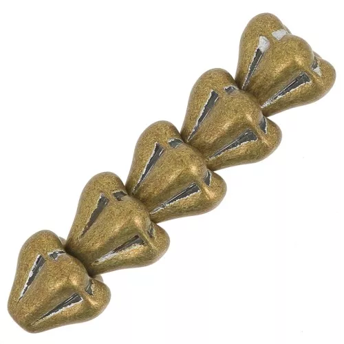 5x6mm Glass flower beads - Crystal Metallic bronze x10