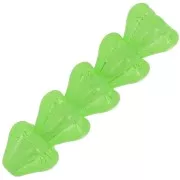 5x6mm Glass flower beads - Crystal Green x10