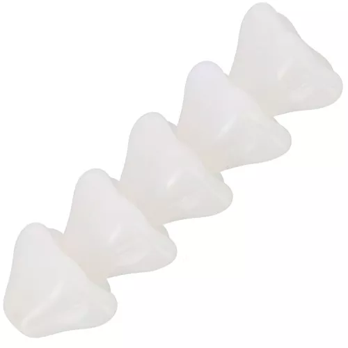 6x8mm Glass flower beads - White Opal x10