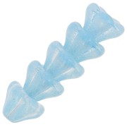 6x8mm Glass flower beads - Light Sapphire x10