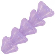 6x8mm Glass flower beads - Crystal Violet Pearl x10