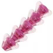 6x8mm Glass flower beads - Crystal Rose x10