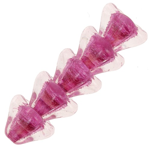 6x8mm Glass flower beads - Crystal Rose x10