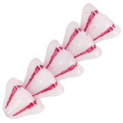 6x8mm Glass flower beads - White Opal Red x10